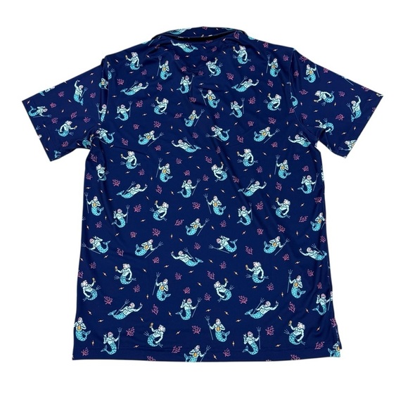 Chubbies Golf Polo Men's Medium The Triton Of The Sea Performance Polo Blue NEW - Picture 3 of 12